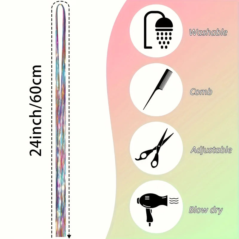 Sequin Hair Accessories Set with 8 Strands for Holiday Parties