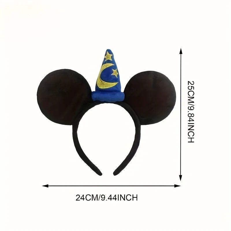 Kids Princess Headband with Minnie Mouse Ears and Star Crescent Design - Multiple Colors