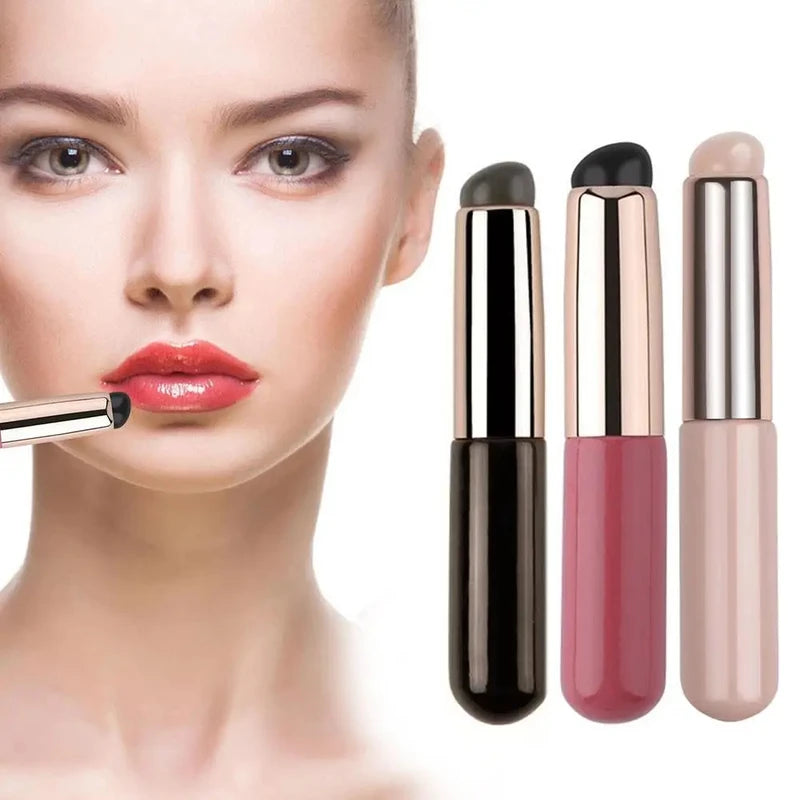 Silicone Lip Brush with Cover - Soft Concealer Lipstick Makeup Tool