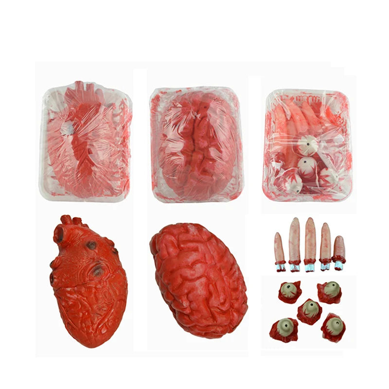Halloween Bloody Body Parts Prop Fake Bloody Heart Rubbery Organs - Human Size Torso