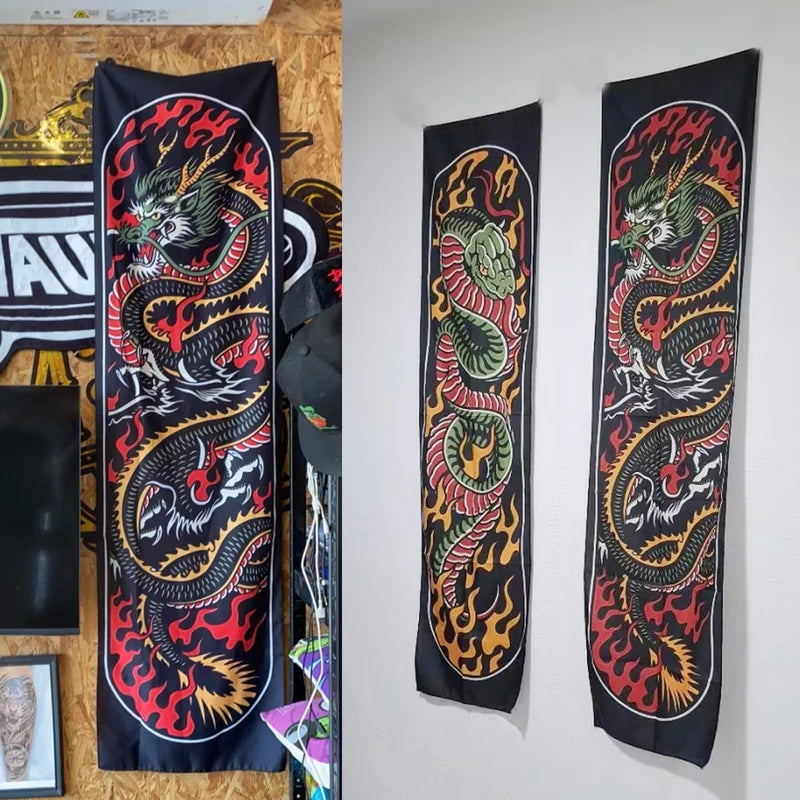 Mythic Animal Tapestry Wall Decor Long Serpent Vertical Wall Hanging - Aesthetic Home Art