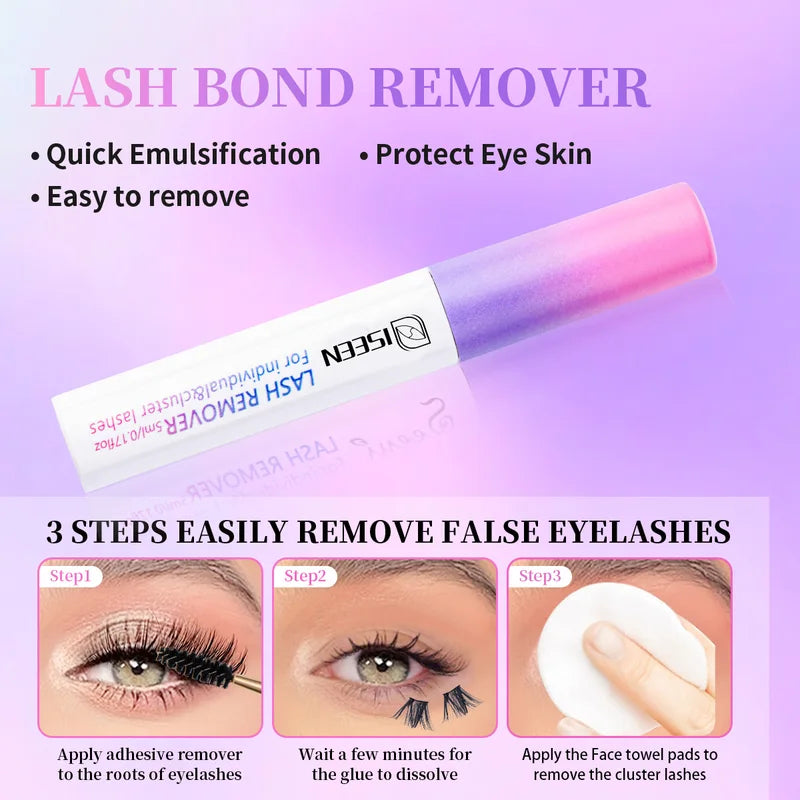 DIY Lash Clusters Kit with Bond, Seal, Tweezer & Remover - Multiple Colors