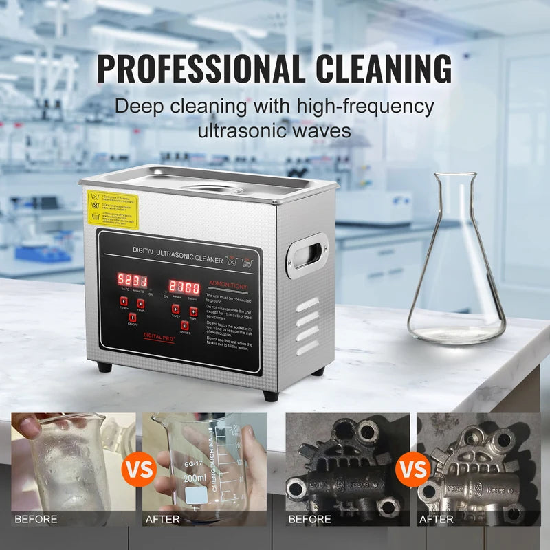 Ultrasonic Cleaner 2L-30L Stainless Steel Home Appliance for Jewelry & Glasses