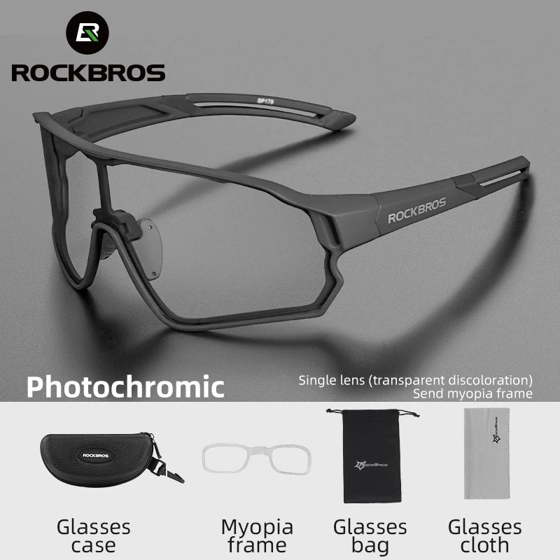 Photochromic Cycling Glasses Unisex UV400 Protection MTB Road Bike Sunglasses