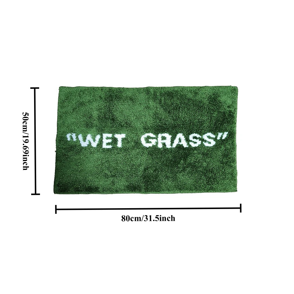 Green Grass Doormat 50x80cm Fluffy Plush Floor Rug for Lounge Bedroom