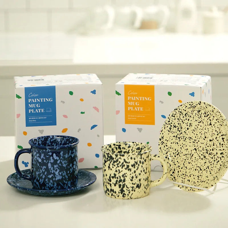 Color Painting Mug and Plate Set - Multiple Colors