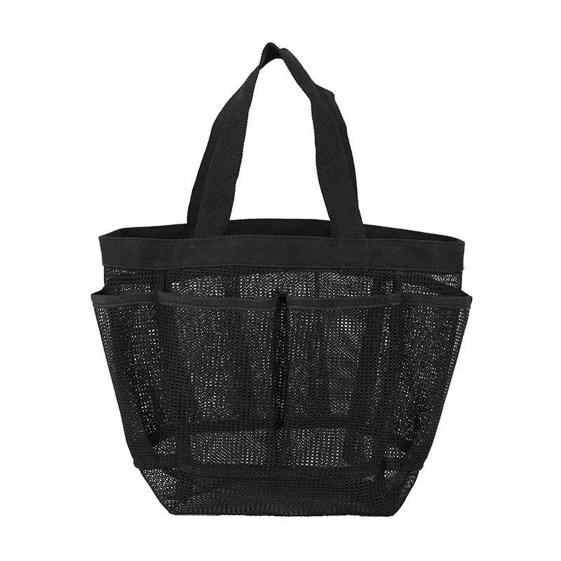 Large Capacity Waterproof Mesh Shower & Beach Bag with 8 Pockets - Travel Organizer