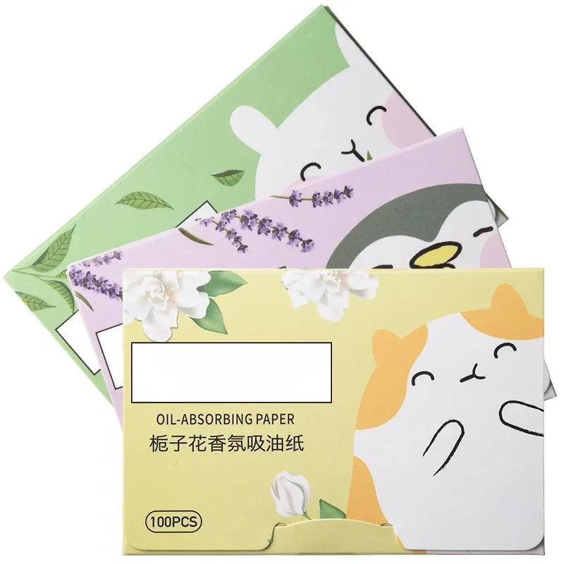 Face Oil-Absorbing Blotting Papers 100 Sheets for Matte Skin & Shine Control