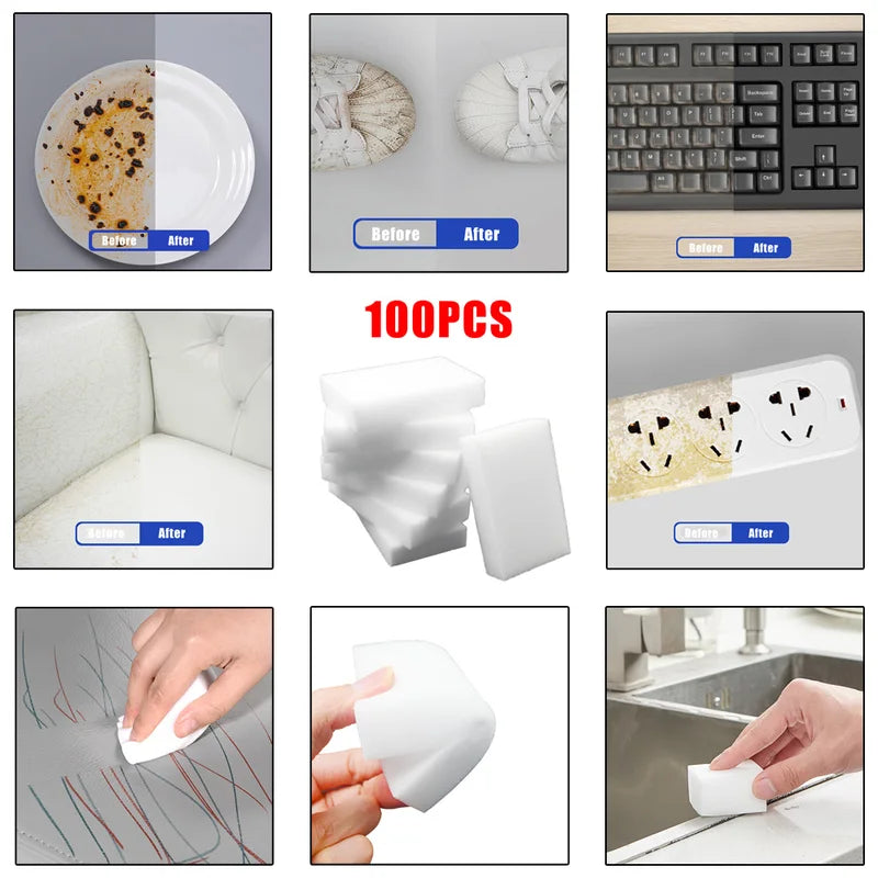 Melamine Sponge Eraser Cleaner - Magic Cleaning Sponge for Kitchen Bathroom Dust Stains