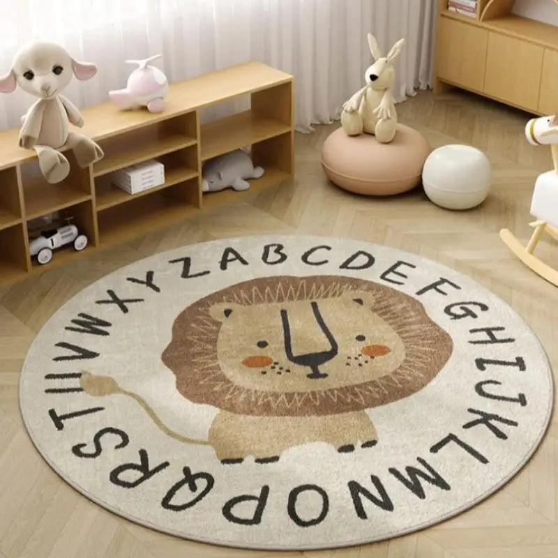 Cute Cartoon Flannel Carpet Rug Non-Slip Play Mat for Living Room & Children's Room