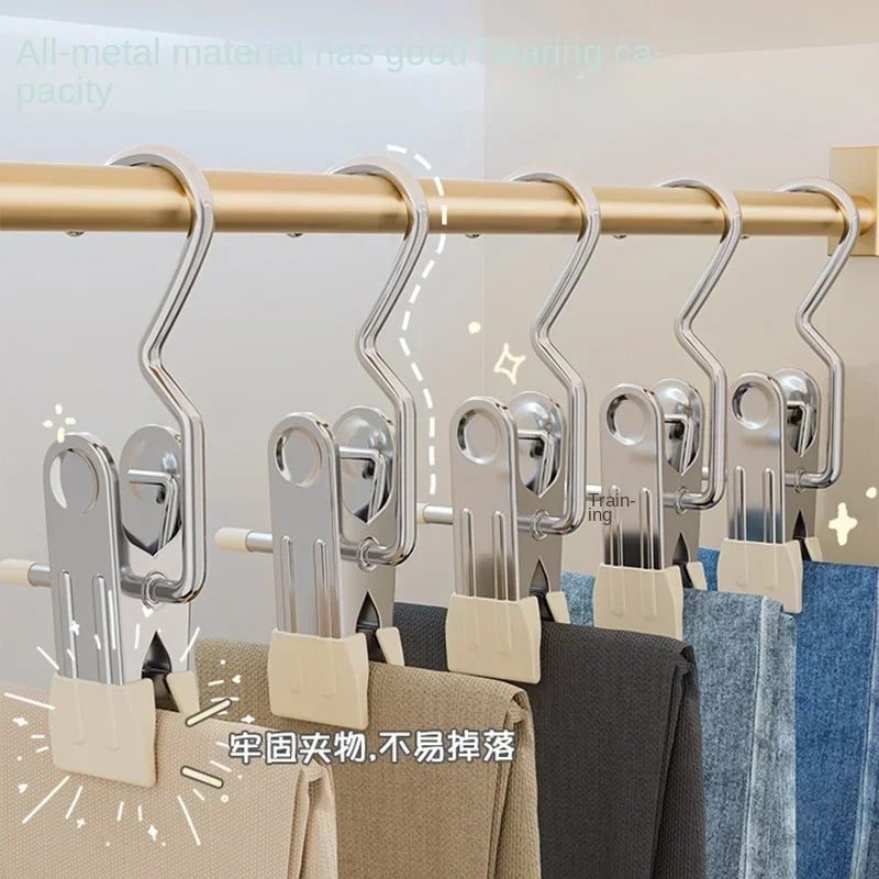 Multifunctional Clothes Pegs Clip Laundry Tongs Pants Hanger Storage Hook