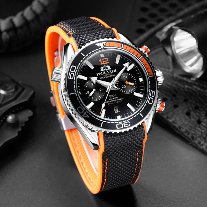 Men's Automatic Mechanical Watch Waterproof Luminous Date Rubber Strap
