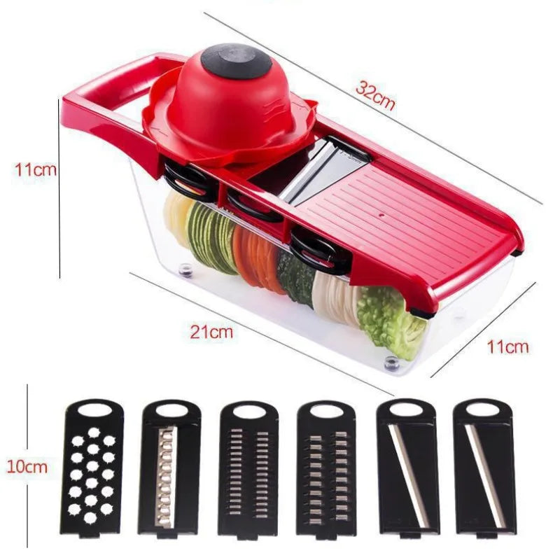 Vegetable Slicer Machine, Food Processor with Multiple Blades - Kitchen Peeler & Shredder