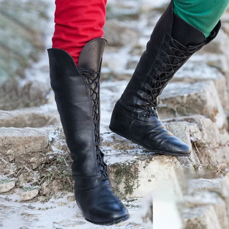 Medieval Gothic Cosplay Leather Boots for Women & Men - Party & Carnival Shoes