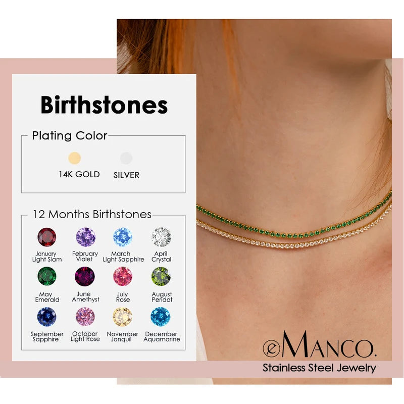 Luxury Crystal Necklace for Women - Gold Plated Stainless Steel Jewelry Gift