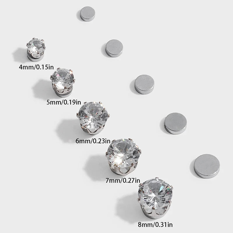 Magnetic Earring Clips Set - Non-Perforated Punk Zircon Jewelry for Men and Women