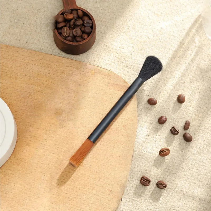 Coffee Grinder & Machine Cleaning Brush Double Head Soft & Hard Bristles