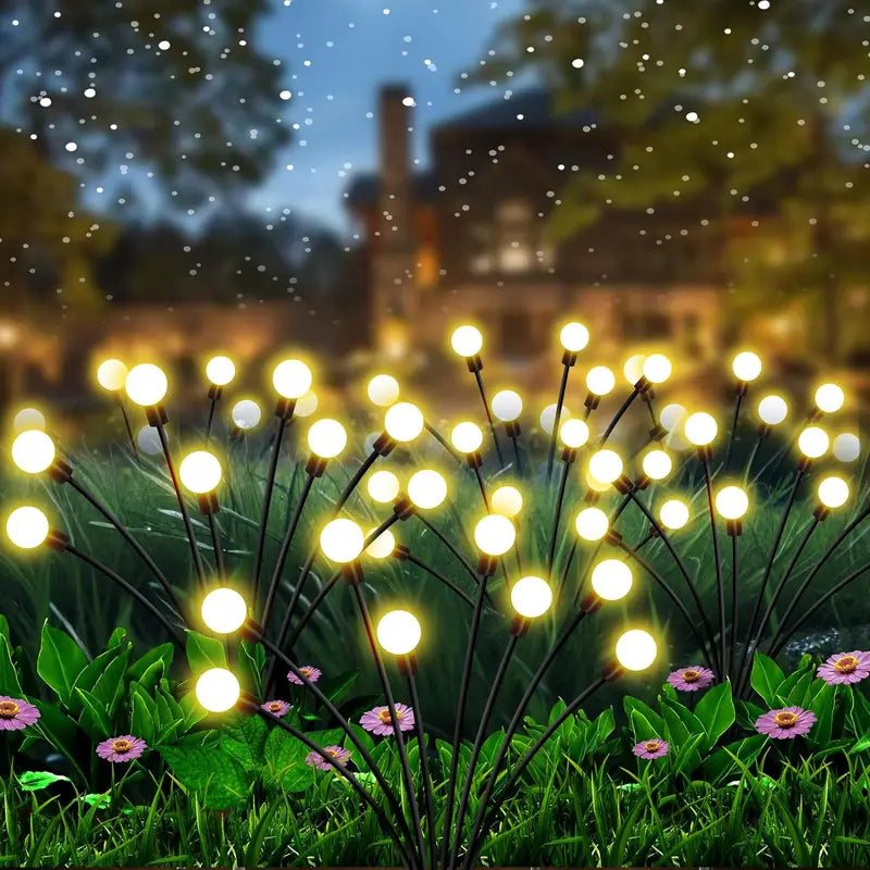 10 LED Solar Firefly Garden Lights Waterproof Outdoor Pathway Lamps