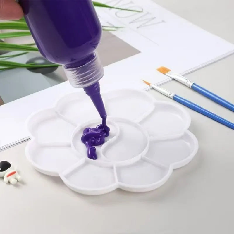 Mini Flower-Shaped Plastic Painting Boards 5pcs Art Mixing Trays