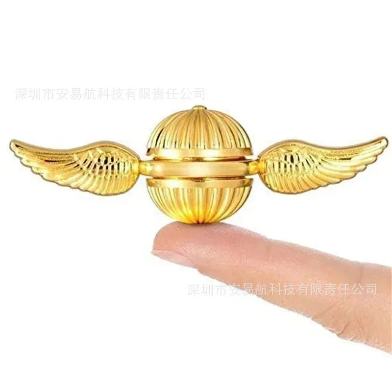 Fidget Spinner Toy with Gold Snitch Design - Stress Relief Finger Toy for Kids and Adults
