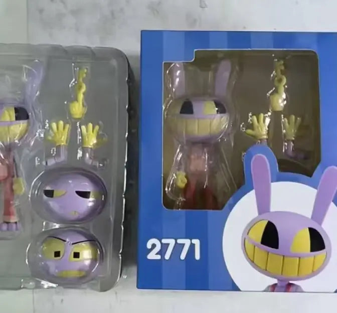 Chibi Pomni Digital Circus Collectible Figure with Interchangeable Face - Desktop Ornament