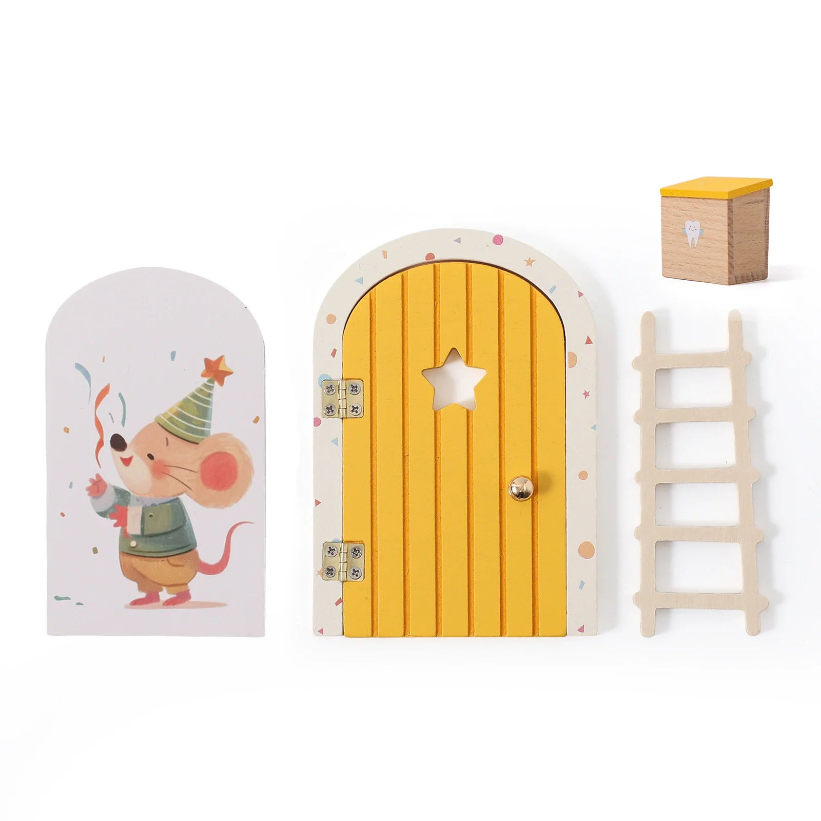Baby Wooden Dollhouse Miniature Fairy Elf Door Wall Decoration Craft Ornament Gift