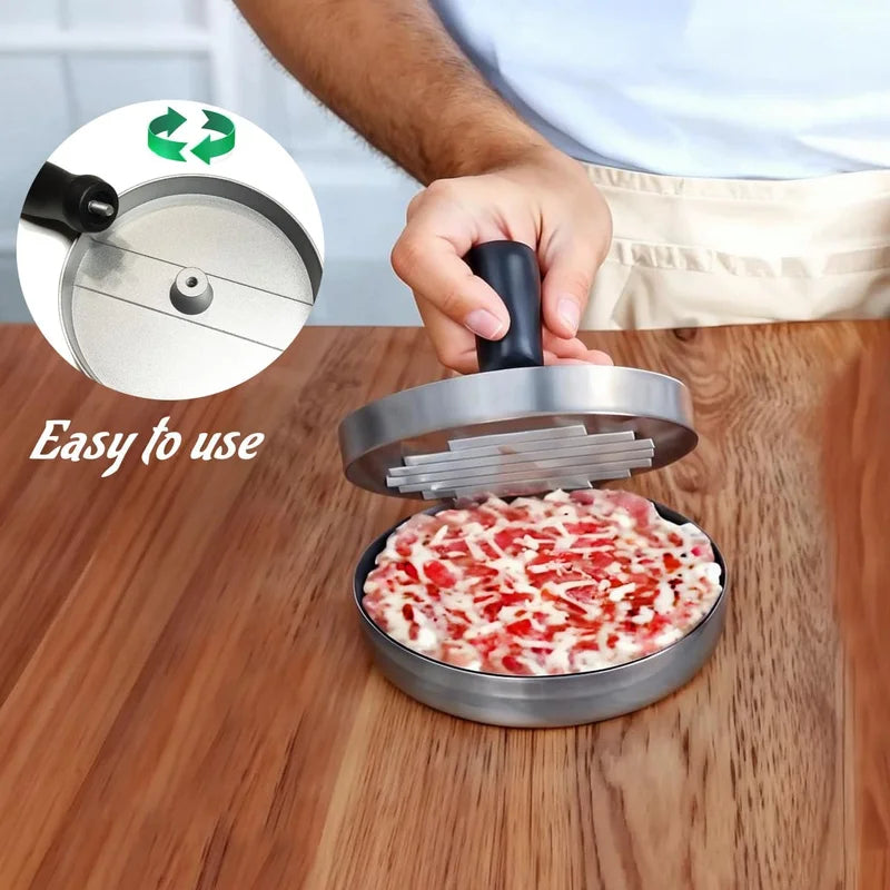 High-Quality Aluminum Burger Press for Perfectly Shaped Patties - Durable Kitchen & BBQ Tool