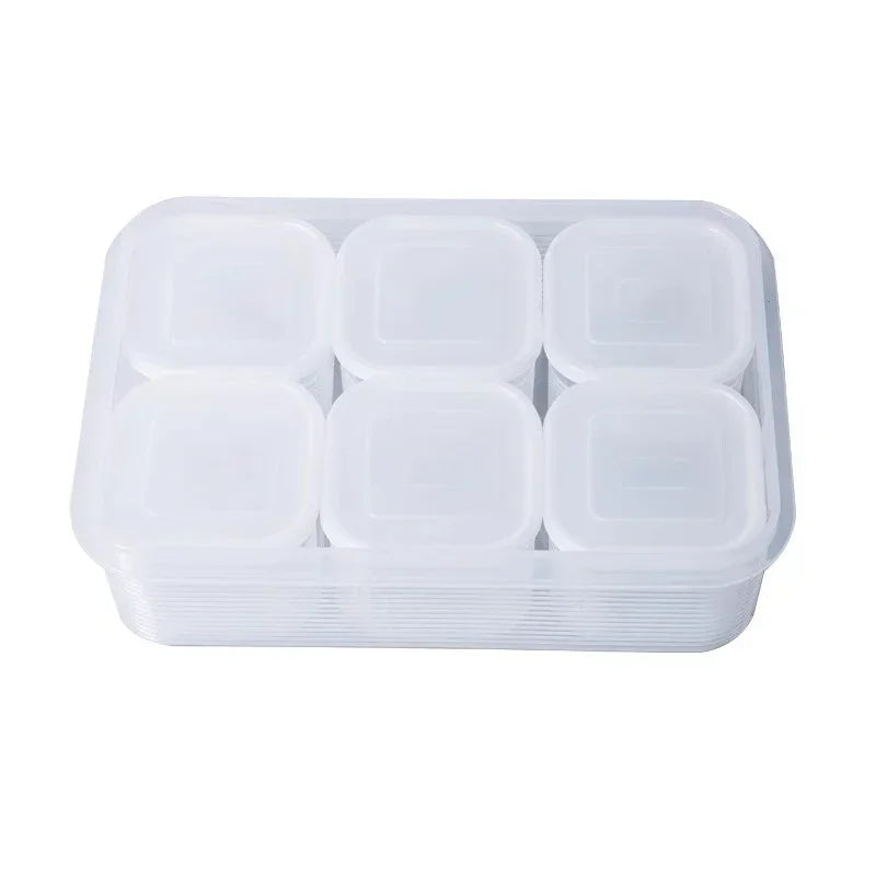 6-Grid Food Storage Containers with Lids - Fresh-Keeping and Organization