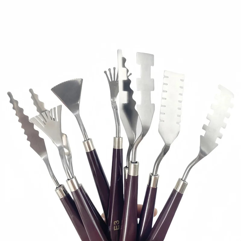 Oil Painting Palette Knife Set for Acrylic Gouache Art – 9 Piece Art Tools