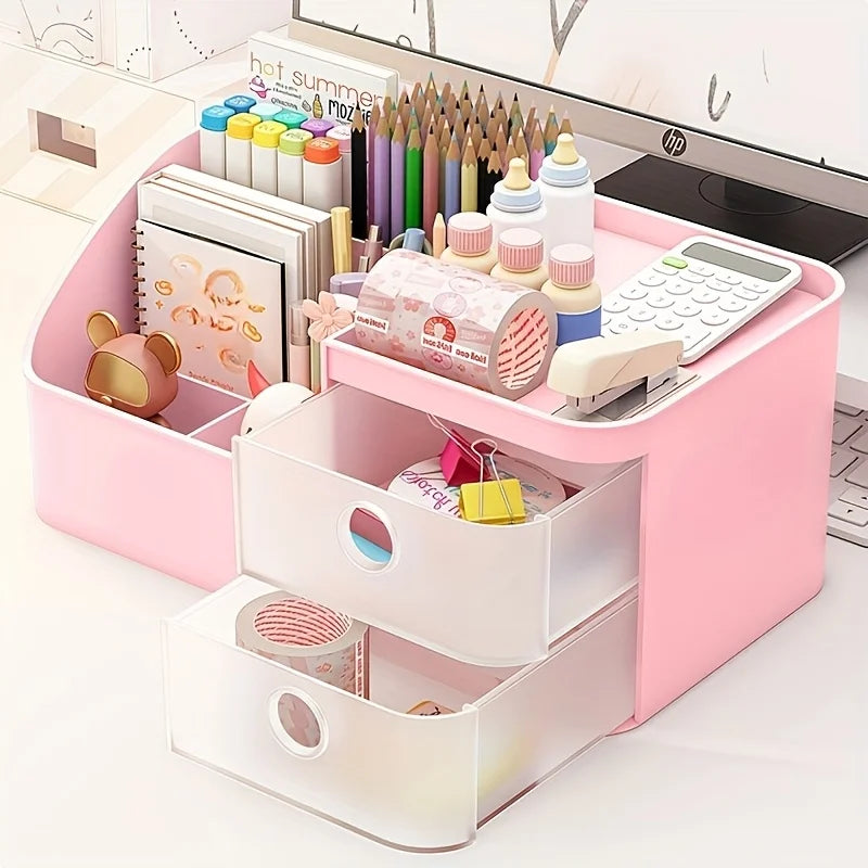 Large Capacity Desktop Storage Box Pen Holder for Tidy Workspace