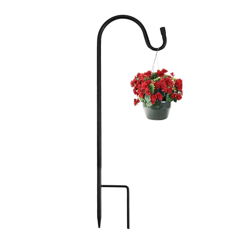 Adjustable Garden Shepherd Hook for Solar Lights Bird Feeders & Decor - Rustproof Wrought Iron, 35 Inch Tall