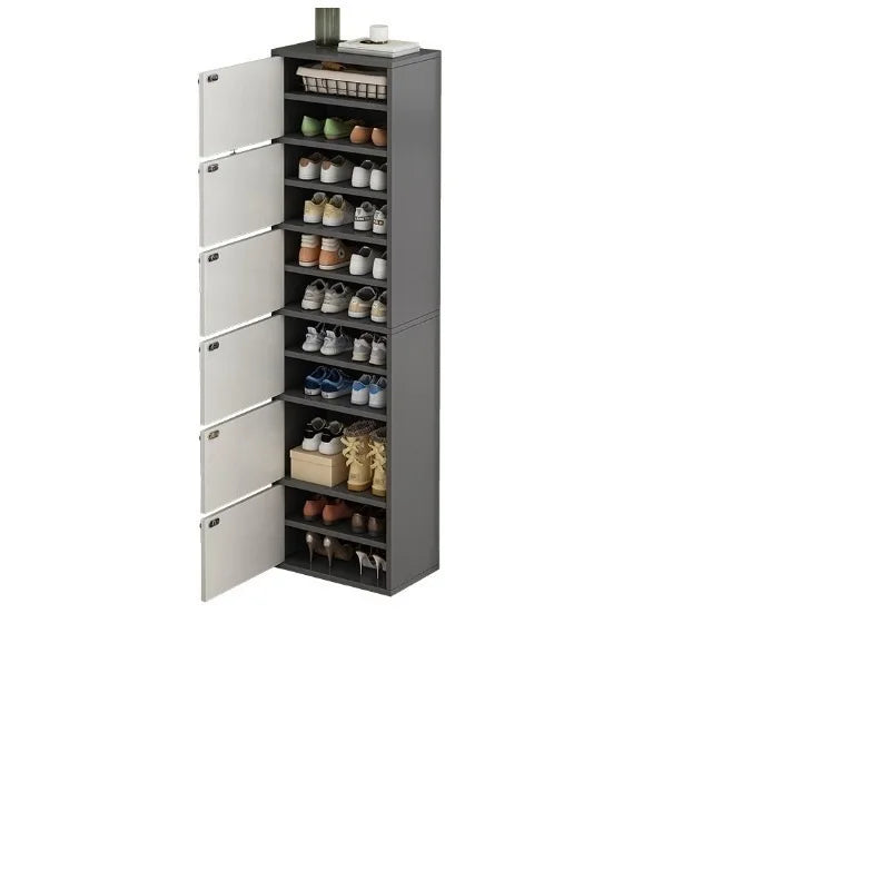 Narrow Space-Saving Shoe Rack with Large Capacity Corner Shoe Cabinet for Entryway