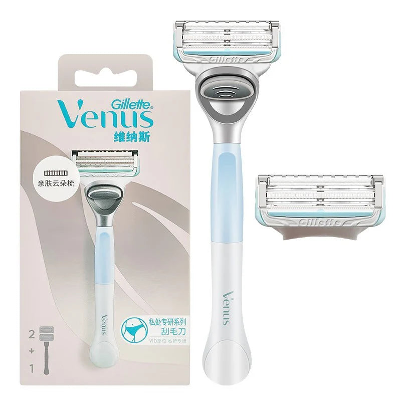 Women's Bikini & Body Hair Removal Razor with Irritation Bar - Blue