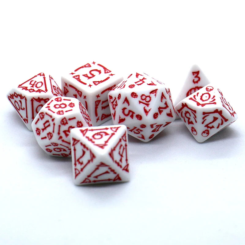 7PCS Halloween Pattern Board Game Dice Set for DND RPG - Relief