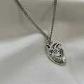 Anatomical Red Heart Necklace Gothic Y2K Grunge Jewelry Dainty Pendant Gift