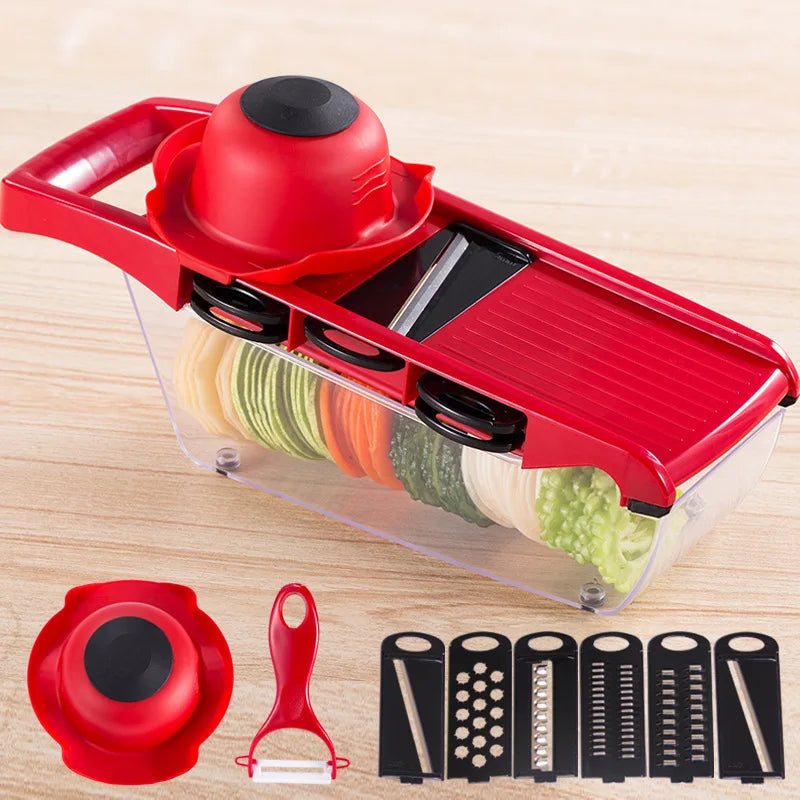 Vegetable Slicer Machine, Food Processor with Multiple Blades - Kitchen Peeler & Shredder