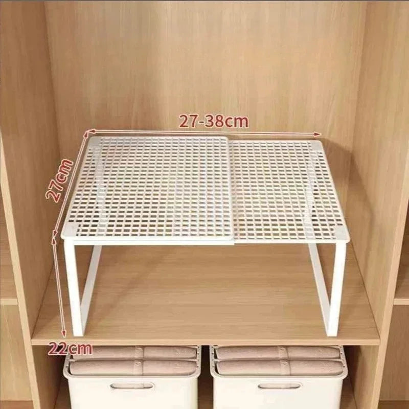 Adjustable Telescopic Closet Shelf Organizer Space Saver for Wardrobe & Cabinets