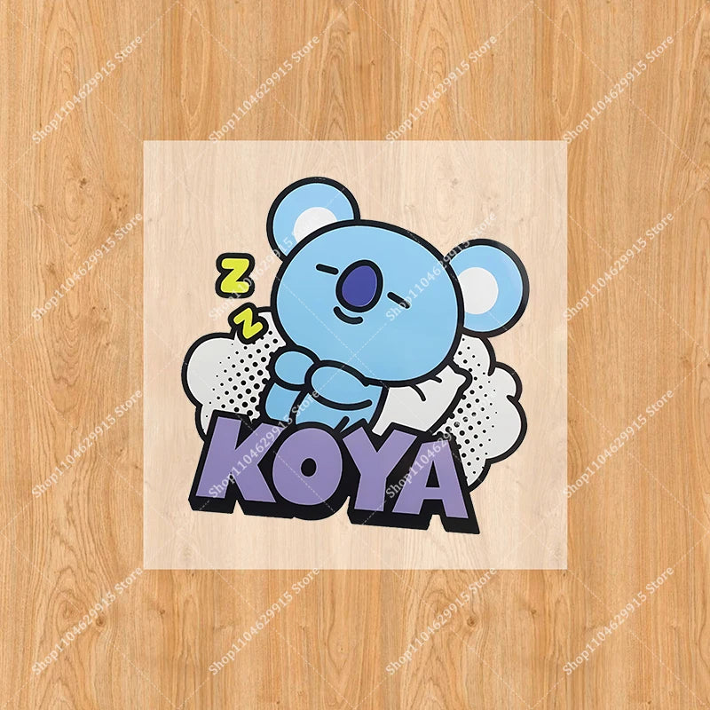 BT21 Heat Transfer Sticker Patches for Sweatshirts & Clothes - DIY Iron-On Cartoon Decals
