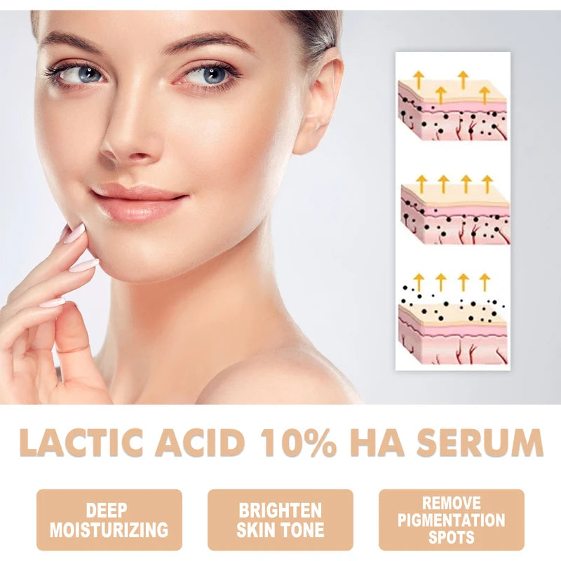 Lactic Acid Face Serum for Exfoliating Hydrating Brightening & Anti-Aging - All Skin Types