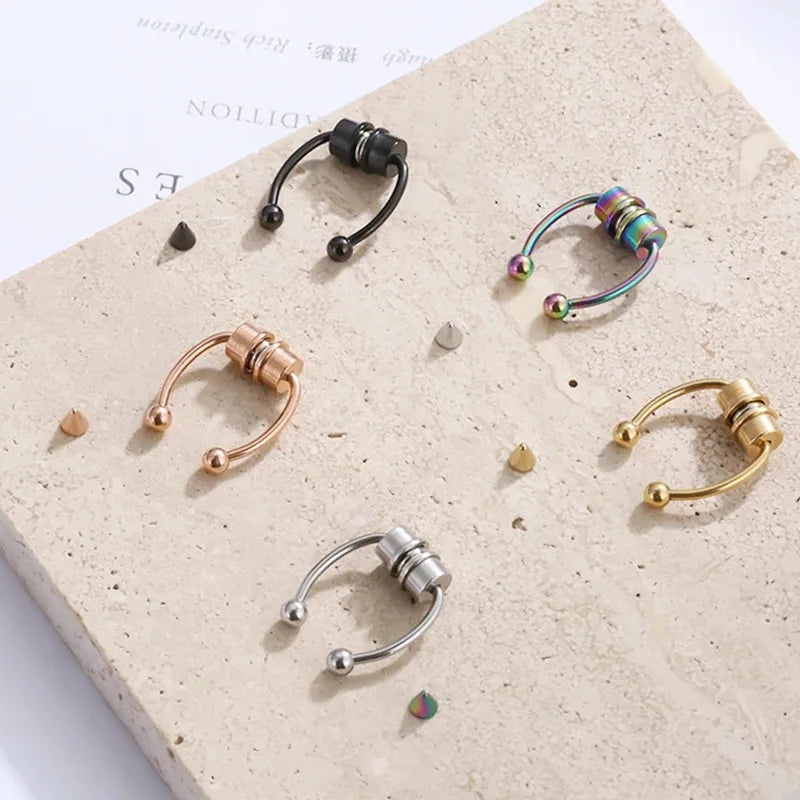 Fake Nose Piercing Hoop Septum Clip Non-Piercing Nose Ring Body Jewelry for Women