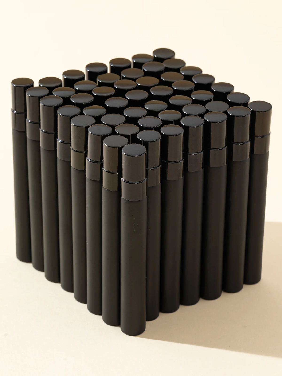 50/pcs Black Glass Spray Bottles 5ml-10ml Perfume Travel Dispenser Set