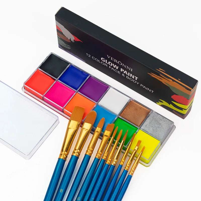 Professional Face & Body Paint Palette - 12/20 Colors for Halloween & Cosplay