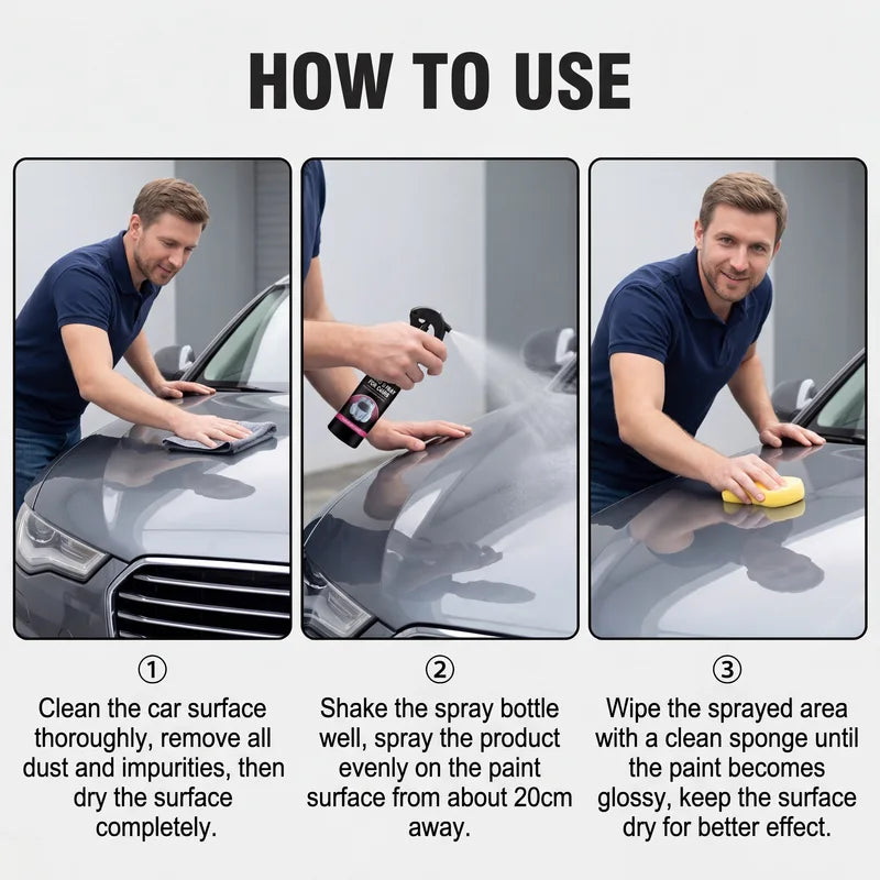 Hydrophobic Car Coating Spray - Gloss Finish & Water Repellent Auto Protection Kit