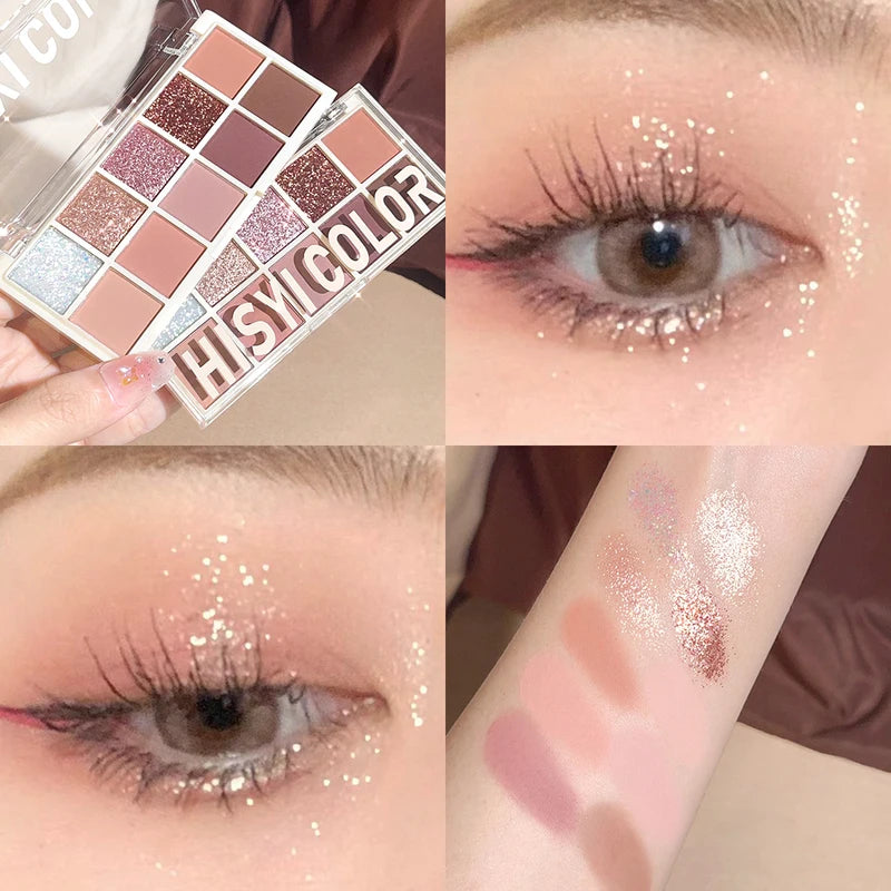 Multicolor Pearl & Matte Eyeshadow Palette - Sparkling & Gentle Finish