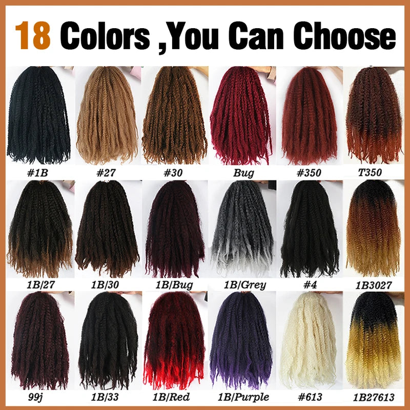 Synthetic Marley Braiding Hair 18 Inch Ombre Colors - Kinky Twist & Crochet Ready