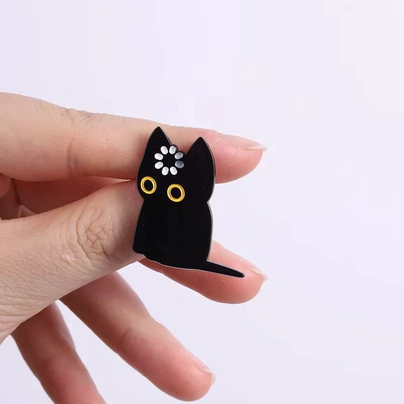 Black Cat Void Loading Enamel Pin Cartoon Kitten Meme Jewelry Brooch Gift