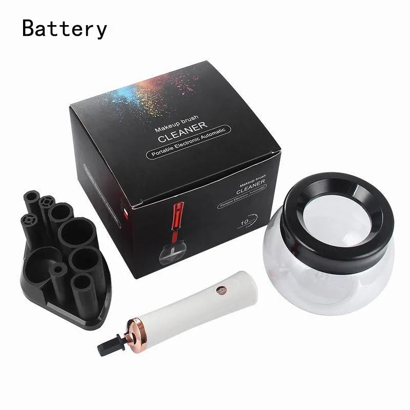 Electric Makeup Brush Cleaner and Dryer Machine with 8 Rubber Collar Sizes