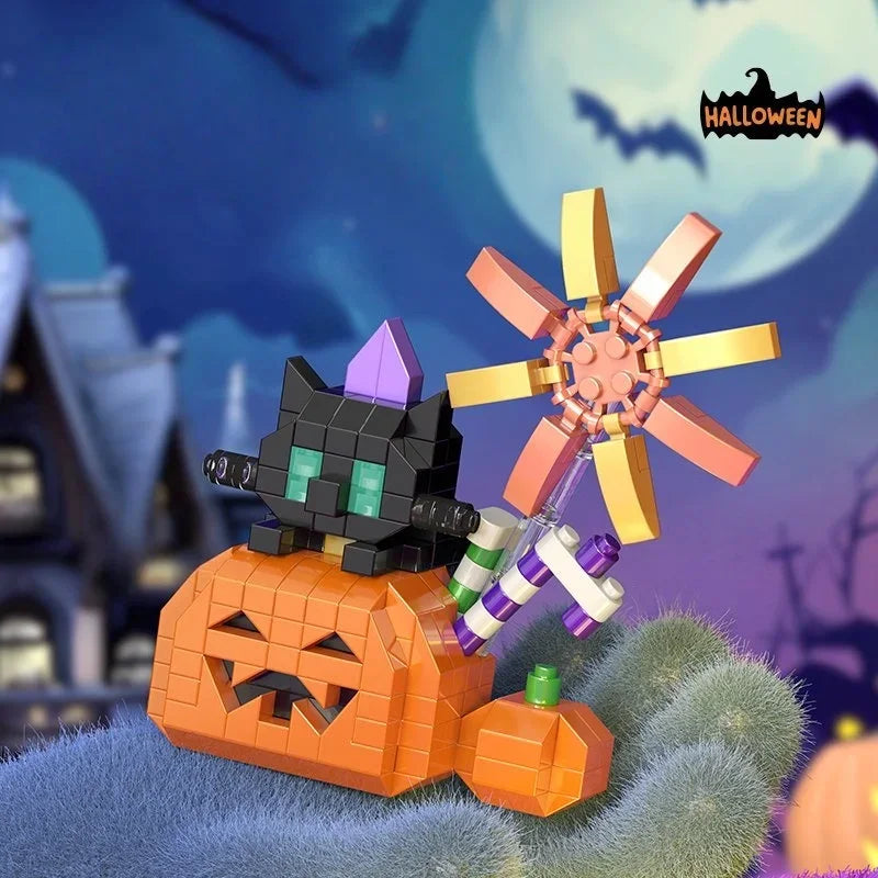 Halloween Pumpkin Mini Building Blocks Toy for Kids & Decoration
