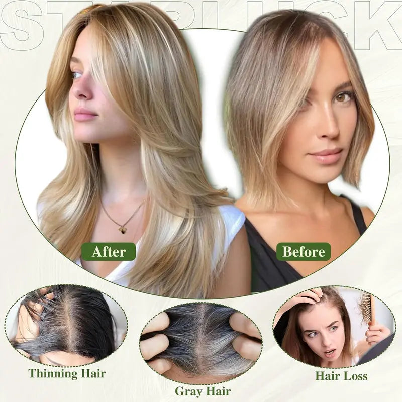 14 Inch Ombre Blonde Layered Hair Topper with Bangs for Women Synthetic Hair with Swiss Base and Clips