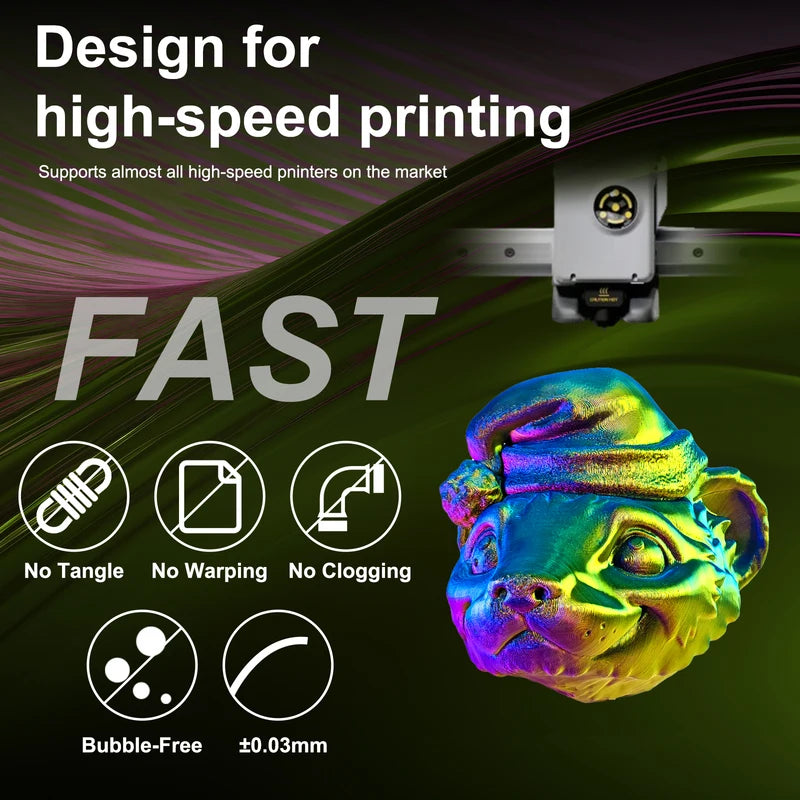 Multi-Color Silk PLA 3D Printer Filament 10kg Spool for FDM Printing